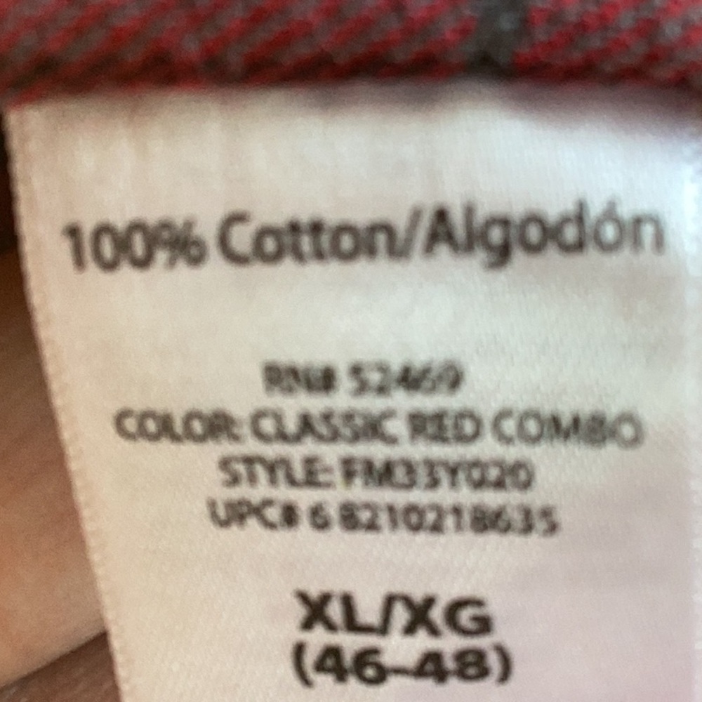 🫎 RED GRAY & BLACK Mens Shirt Button Down EPLVC Plaid Size XL UniSex ⚠️ - Picture 3 of 16